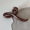 Pinza Grande para el Cabello con Patrón de Mármol Teñido Marrón Pinza de Nicho Elegante de Gama Alta Pinza de Tiburón Accesorios para el Cabello Estilo Nuevo