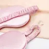 Máscara de Ojos Blackout de Seda Artificial de Doble Cara con Soporte para Logo Impreso Máscara de Ojos de Satén de Gusano de Seda de Mora con Oscurecimiento Total
