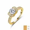 Anillo de Plata de Ley S925 con Moissanita de Lazo y Cinta, Anillo Cerrado de Plata de Ley con Moissanitas Completas Transfronterizo para Mujeres