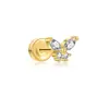 Aretes de Acero Inoxidable Oro de 18K Zircón Acero de Titanio Mini Piercings de Nariz de Rosca Piercing Anillos para Ombligo Joyería Transfronteriza Europea y Americana
