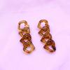 Nuevos pendientes de cadena larga de color caramelo, pendientes sencillos de moda con diseño de personalidad, pendientes con sentido de la moda, joyería para las orejas para mujer