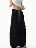 Calça de trabalho larga estilo high street americano para homens e mulheres, outono, para casal, escura, multibolsos, comprimento total, levemente alargada, calça casual
