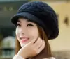 Gorro de Lana Tejido Hueco para Mujer Otoño Invierno Cálido Adelgazante para la Cara Slouchy Versátil Protección para los Oídos Cubre Cabeza