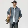 Camisa de mezclilla de manga larga para hombre para primavera, camisa retro holgada de talla grande, chaqueta casual versátil de moda para hombre para primavera y otoño