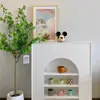 Armario de Almacenamiento Estilo Francés, Armario Decorativo de Fondo para Transmisiones en Vivo Estilo Crema, Armario para Sala de Estar y Entrada, Armario Lateral para Sofá, Vitrina, Chimenea