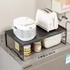 Estante de almacenamiento para encimera de cocina, soporte para ollas extensible, estante de almacenamiento multifuncional para microondas y olla arrocera para el hogar