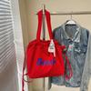 Bolso de Hombro de Nailon con Letras Estilo Coreano para Mujer, Ligero, Casual, Versátil, Mochila con Cierre de Cordón, Gran Capacidad, Bolso Tote Estilo Perezoso