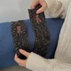 IOULOR Calcetines Gruesos Coreanos Bordados de Oso de Lana Invierno Niñas Nicho Vintage Calcetines Apilados de Media Caña Calcetines Cálidos
