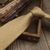 Gravata Masculina Cor Café Retrô Amarrada à Mão Britânica 8cm Formal Negócios Casamento Presente para Noivo Caixa Tendência