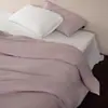 Estilo Minimalista de Luxo Leve Conjunto de Três ou Quatro Peças em Gaze de Cor Sólida Dupla Camada Todo Algodão Itens Individuais Lençol de Cima Lençol com Elástico Capa de Edredom para Dormir Nu Macio Fronha