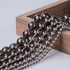 Pedras Negras de Obsidiana Naturais 7A Soltas para DIY Artesanal Acessórios para Joias com Contas Semi-acabadas Contas Redondas de Obsidiana Negra Venda Direta da Fábrica