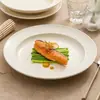 Platos Estilo Crema de Fábrica para Uso Doméstico Nuevo Modelo 2026 Platos Redondos de Cerámica de Lujo de Gama Alta para Desayuno y Presentación