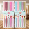 Palillos coloridos de alto valor para uso doméstico, un par por persona, corazón rosa femenino, macarrón, resistentes a altas temperaturas, palillos de aleación antimoho