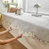Cojín de Chenilla con Encaje para Mirador Amigable con la Piel 2026 Nuevo Estilo Universal para Todas las Estaciones Lujo Ligero Tacto de Alta Gama Antideslizante Cojín Fijo para Repisa de Ventana