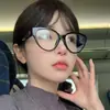Monturas Negras Retro Estilo Ojo de Gato Europeas y Americanas, Adecuadas para Lentes de Graduación, Modernas para Mujeres, Hacen que el Rostro Parezca Más Pequeño, un Esencial sin Maquillaje, Monturas de Gafas de Moda con Forma de Corazón
