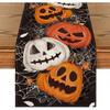 Camino de mesa personalizado de Halloween más vendido transfronterizo con calaveras y calabazas para mesas de comedor, interior y exterior, para cocinas del hogar, fiestas navideñas