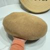 Boina tejida de estilo japonés simple de color sólido para niños, casual, combinable con todo, transpirable, sombrero de pintor, sombrero de repartidor, pequeño sombrero Belle para lucir el rostro