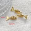 Pingente Geométrico Peixe Koi com Banho de Ouro Real 14K Retentor de Cor Acessórios para Pulseira Colar Brincos de Joias Feitas à Mão DIY