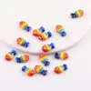 Peixe Pequeno Cerâmica Colorido Simples Transfronteiriço Furo Reto Contas Soltas Pulseira de Contas Feita à Mão DIY Colar Acessórios de Joias Atacado