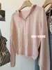 Cardigan de Punto Holgado con Capucha de Color Sólido Estilo Coreano Dongdaemun para Mujer Chaqueta Delgada