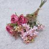 5 Ramas de Rosas Artificiales Fragantes Estilo Vintage para Decoración del Hogar y Accesorios de Fotografía de Bodas