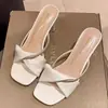 Sandalias Blancas de Tacón Grueso Estilo Hada para Mujer, Para Verano al Aire Libre, Tacón Transparente, Sandalias sin Cierre para Combinar con Vestidos, Sandalias de Tacón Alto, Nuevo Modelo 2026