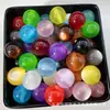Cuentas Redondas de Resina Doradas Degradadas con Purpurina Fina de 16 mm Imitación Ojo de Gato Cuentas Sueltas para Bolígrafo de Cuentas, Pulsera, Cadena de Teléfono Móvil