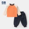 Conjunto de Roupa de Outono para Meninos Infantil Bebê Camiseta de Manga Comprida Calça Esportiva Camiseta Básica Infantil Calça Comprida Tendência