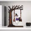 Decoración de Fantasma Colgante de Halloween Fantasma Lector de Madera Estantería para Libros Adorno de Esquina de Escritorio Decoración de Atmósfera Festiva