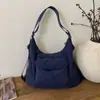 Bolso de Hombro de Tela Grande de Capacidad Simple, Estilo Japonés, Literario y Artístico, para Mujer, Bolso de Mano Casual con Múltiples Bolsillos, Bolso de Mamá, Bolso Tote