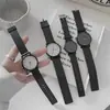Reloj Juvenil Estilo Ins Minimalista Estilo Coreano Casual Estilo Mori Estudiante de Secundaria Reloj de Pareja Blanco y Negro