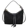 Bolsa fosca para axila com pingentes fofos, design moderno, minimalista e retrô, uma bolsa de ombro e bolsa transversal estilosa com um toque de luxo