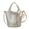 Bolsa Transversal Nova Tendência Primavera 2026 Textura de Alta Qualidade Grão de Lichia Moda Casual para o Dia a Dia Bolsa Saco Simples Feminina