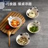 FaSoLa Tazón con asa estilo japonés tazón pequeño cerámica pintado a mano color bajo vidriado tazón de postre tazón de ensalada de frutas con menú tazón individual