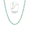 Justop Colgante de Perlas Retro Transfronterizo Azul Perla Verde Rojo Blanco Cristal Ins Collar Personalizado Collar Joyería DIY