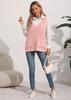 Chaleco Suéter para Mujer Ropa Europea y Americana Transfronteriza Bolsillo Doble con Solapa Empalme Cuello en V Chaleco Casual Superior Chaleco Suéter 676