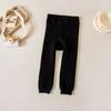 Leggings Gruesos de Rayas Verticales para Niñas Algodón Peinado Leggings para Bebé Tipo con Forro Polar a Medias para Niños Envío Directo de Una Pieza