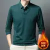 Transmisión en Vivo Moda Casual de Primavera y Otoño para Hombre, Dos Piezas Falsas, Cuello Falso de Dos Piezas, Polar Engrosado, Camiseta Polo Base de Alto Volumen