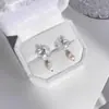 "Hada de Flor Azul Flotante" Clip para Oreja Sin Agujeros para las Orejas Pendientes Mori Perla Nuevos Pendientes 2025 Pendientes para Mujer Lujo Ligero Nicho