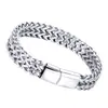 Moda punk europea y americana para hombre, pulsera de cadena positiva y negativa de acero inoxidable, hebilla magnética, pulsera de acero de titanio, comercio exterior