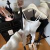 Con Almohadilla en el Pecho Encaje Puro Deseo Puntada Irregular Camisola para Mujer 2024 Invierno Nuevo Chica Popular Ajustado Superior Tendencia