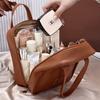 Bolso de mano de PU, neceser, viaje, gran capacidad, alto valor, moda, retro, impermeable, resistente a las manchas, bolsa de almacenamiento simple