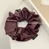 Elástico de Cabelo Simples de Couro Dupla Camada Estilo Coreano, Prendedor de Cabelo Plissado Moderno Vintage, Corda Elástica Versátil Elegante para Rabo de Cavalo