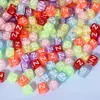 A-Z Cubos Transparentes 6*6 Letras Individuales Cuentas DIY Accesorios para Joyería Cuentas Inglesas de Colores Educativas para Niños Sueltas
