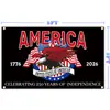 Bandera de Jardín Transfronteriza de EE. UU. 250 Aniversario Tema Patriótico Bandera Decorativa Bandera de Decoración de Atmósfera Exterior