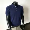 Camisa Polo Jacquard Hueco Estilo Old Money para Hombre de Manga Corta Verano Tejida Lino Tencel Transpirable Rayas Cuello Polo Camiseta