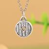 Colgante Rey Ciervo Dorado Plata Pura Vintage Retro Ocho Trigramas Fantasma de Montaña Flor Pulsera de Cuentas de Plata DIY Encanto Envolvente