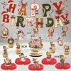 Banner de cumpleaños temático navideño estilo americano retro transfronterizo con elementos de muñeco de nieve, pancarta para fiesta, adorno para pastel y adornos decorativos