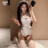 Pijama Role-Playing de Empregada em Forma de Coração Lingerie Erótica Jiyu Uniforme de Empregada Sexy Estilo Japonês Conjunto Transparente 8135
