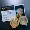 Amuleto Budista Tailandês Ajarn Su Bin 2562 Moeda de Ouro da Prosperidade Pingente Templo Original Autêntico Amuleto Tailandês